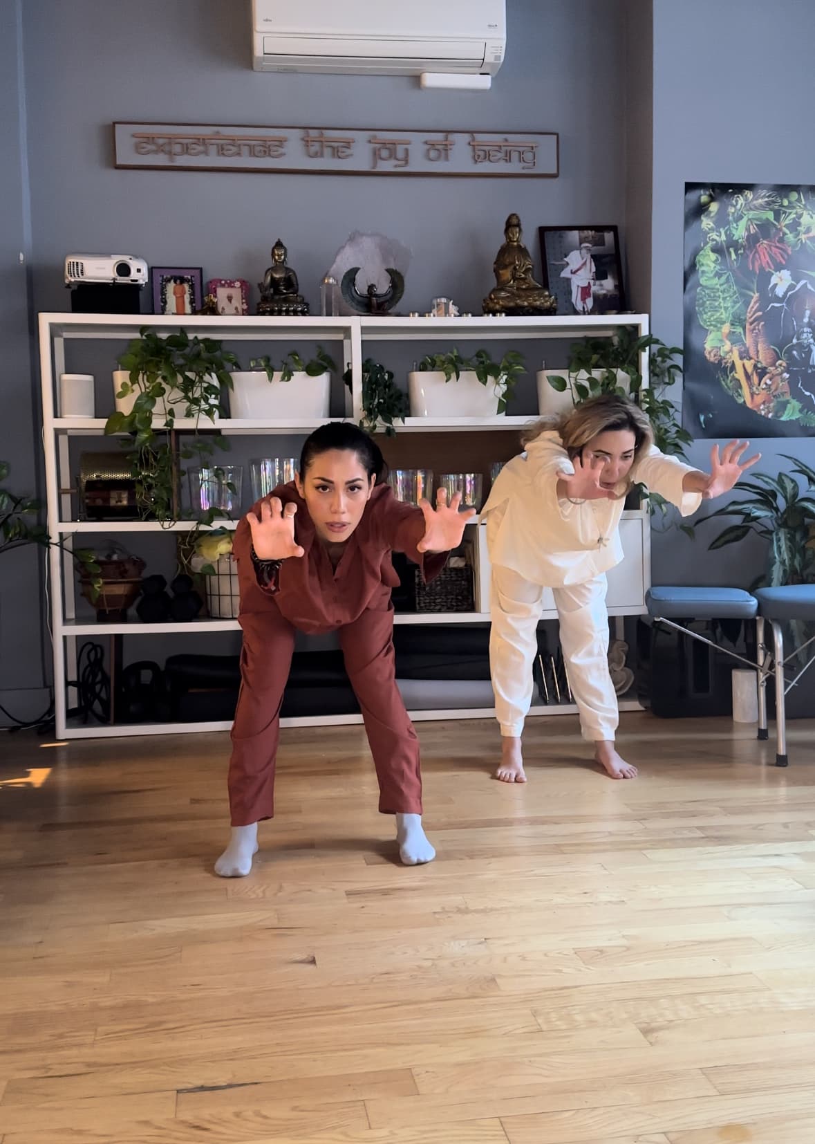 Qigong session, movement and breathwork practiced with a partner